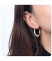  Elegant Silver Hoop Earring HO-1696